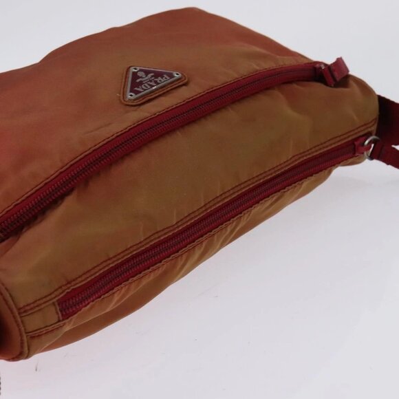 PRADA Shoulder Bag Nylon Red Silver Auth - Picture 10 of 16